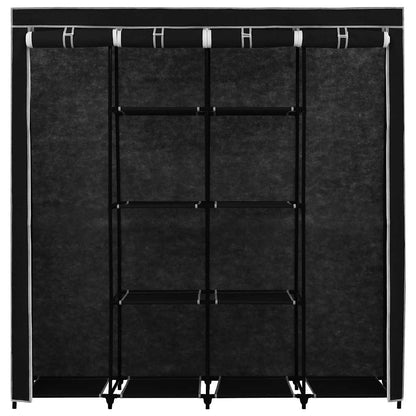 Armario Con 4 Compartimentos Negro 175x45x170 Cm_4