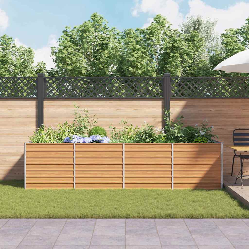Arriate Elevado Marrón Claro 320 X 80 X 77 Cm Acero Galvanizado_3