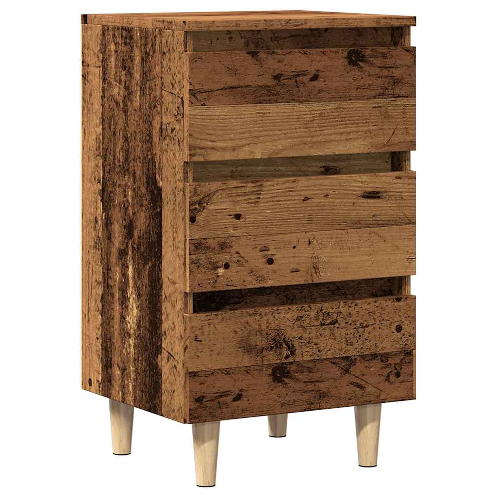Mesita De Noche Madera De Ingeniería Envejecida 40x35x69 Cm_0