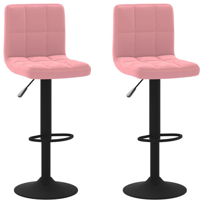 Taburetes De Cocina 2 Unidades Terciopelo Rosa_0