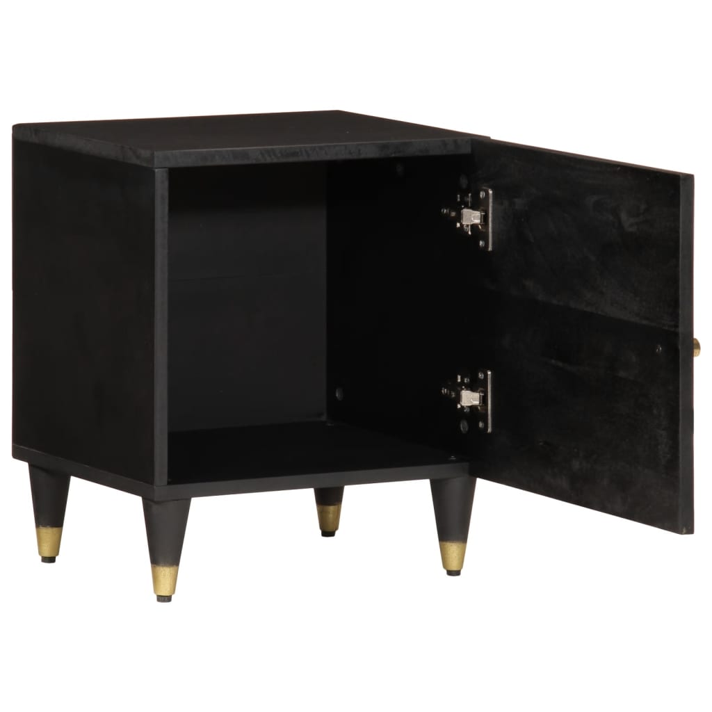 Mesita De Noche De Madera Maciza De Mango 40x33x46 Cm_0