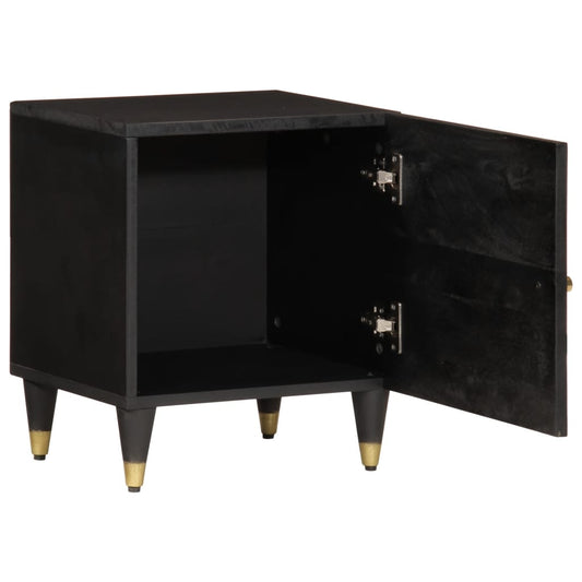 Mesita De Noche De Madera Maciza De Mango 40x33x46 Cm_0