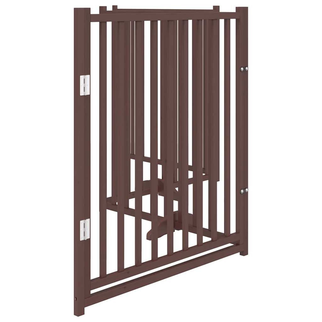 Vidaxl Puerta De Perros Plegable 4 Paneles Madera Abeto Marrón 320 Cm_4