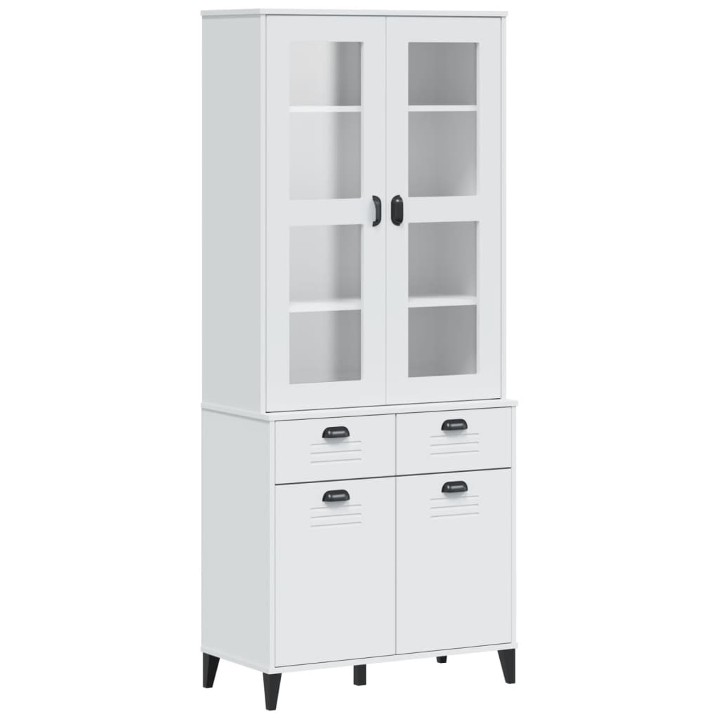 Aparador Alto Viken Madera Maciza De Pino Blanco 80x40x190 Cm / Vetonek_3