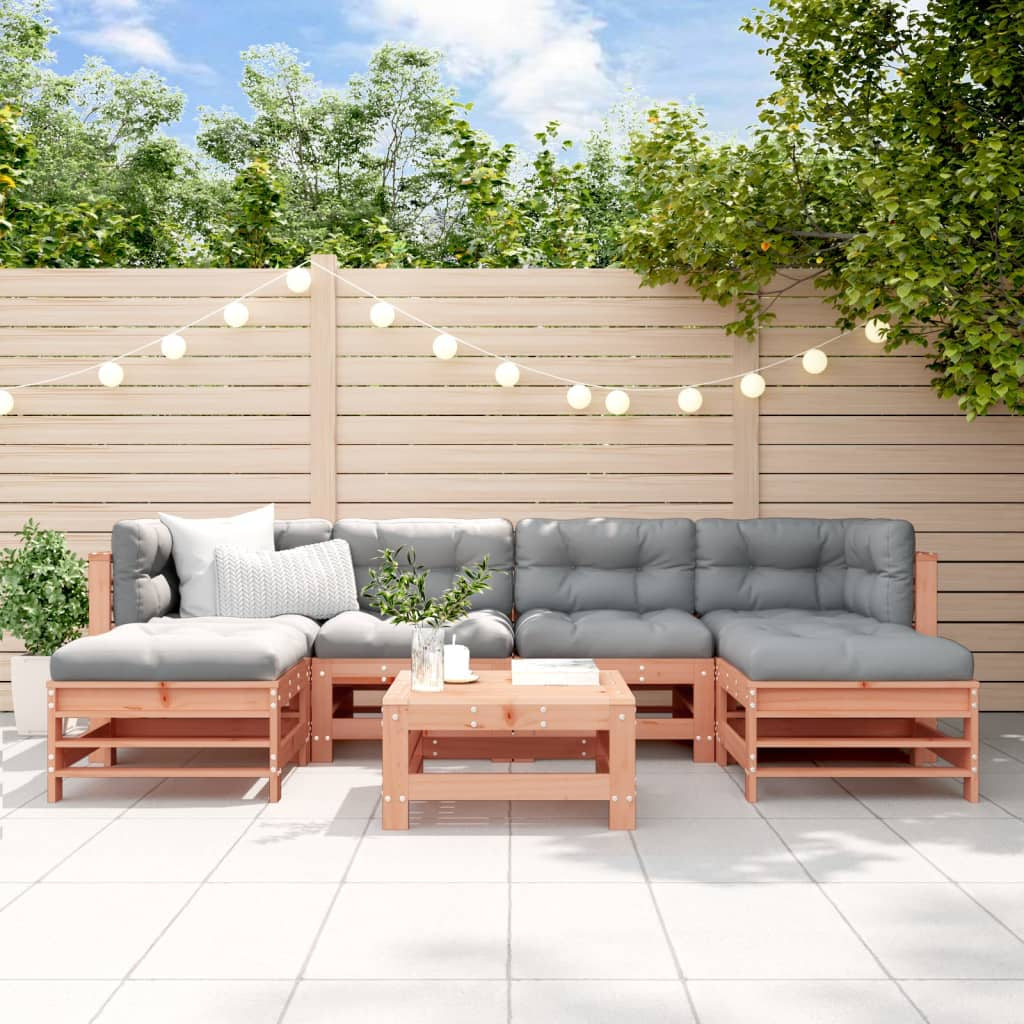 Vidaxl Juego De Muebles De Jardín 7 Pzas Madera Maciza Abeto Douglas_1