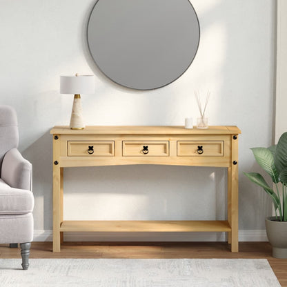 Mesa Consola Corona Madera Maciza De Pino 114x34,5x73 Cm_1