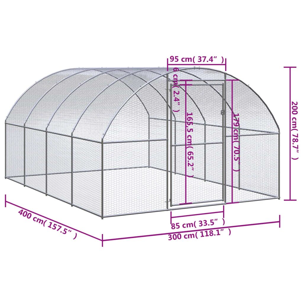 Vidaxl Gallinero De Exterior De Acero Galvanizado 3x4x2 M_2