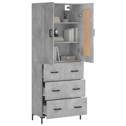 Aparador Alto Madera Contrachapada Gris Hormigón 69,5x34x180 Cm_2