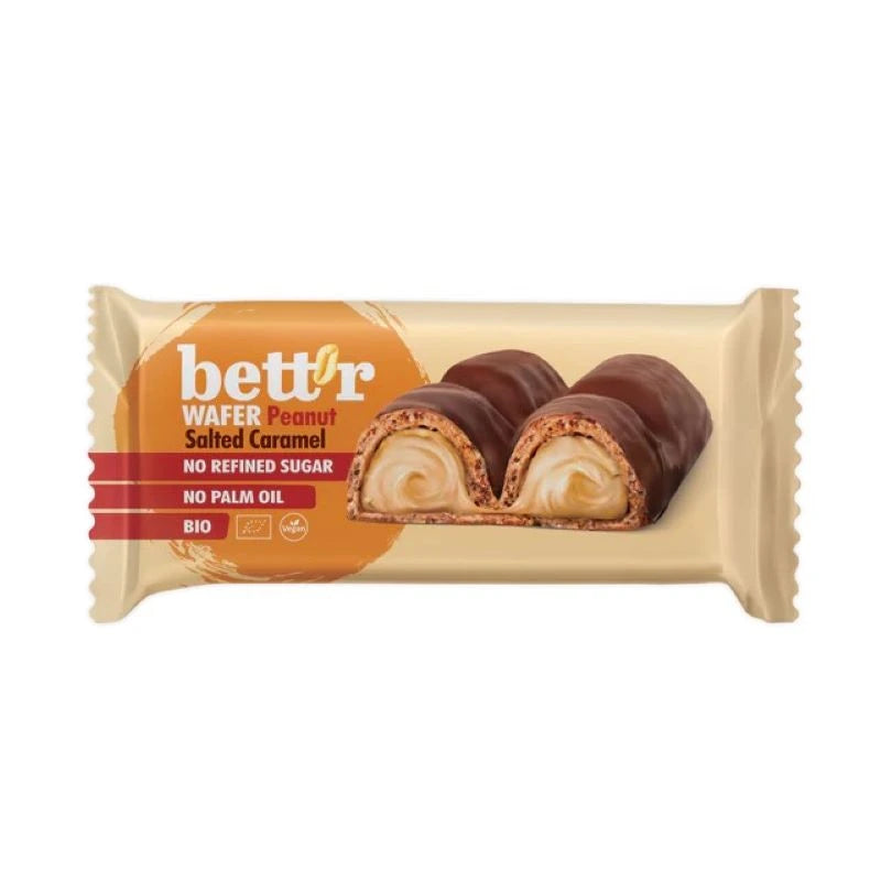 Caja De Barquillos De Chocolate Relleno De Caramelo Salado De Cacahuete Bett’r 33g Bio_3