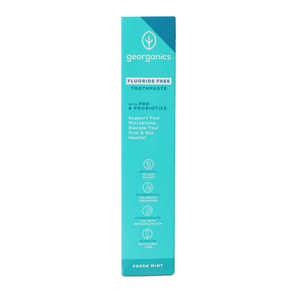 Pasta de dientes con Pre y Probióticos con Hidroxiapatita sin flúor Menta Georganics 75 ml