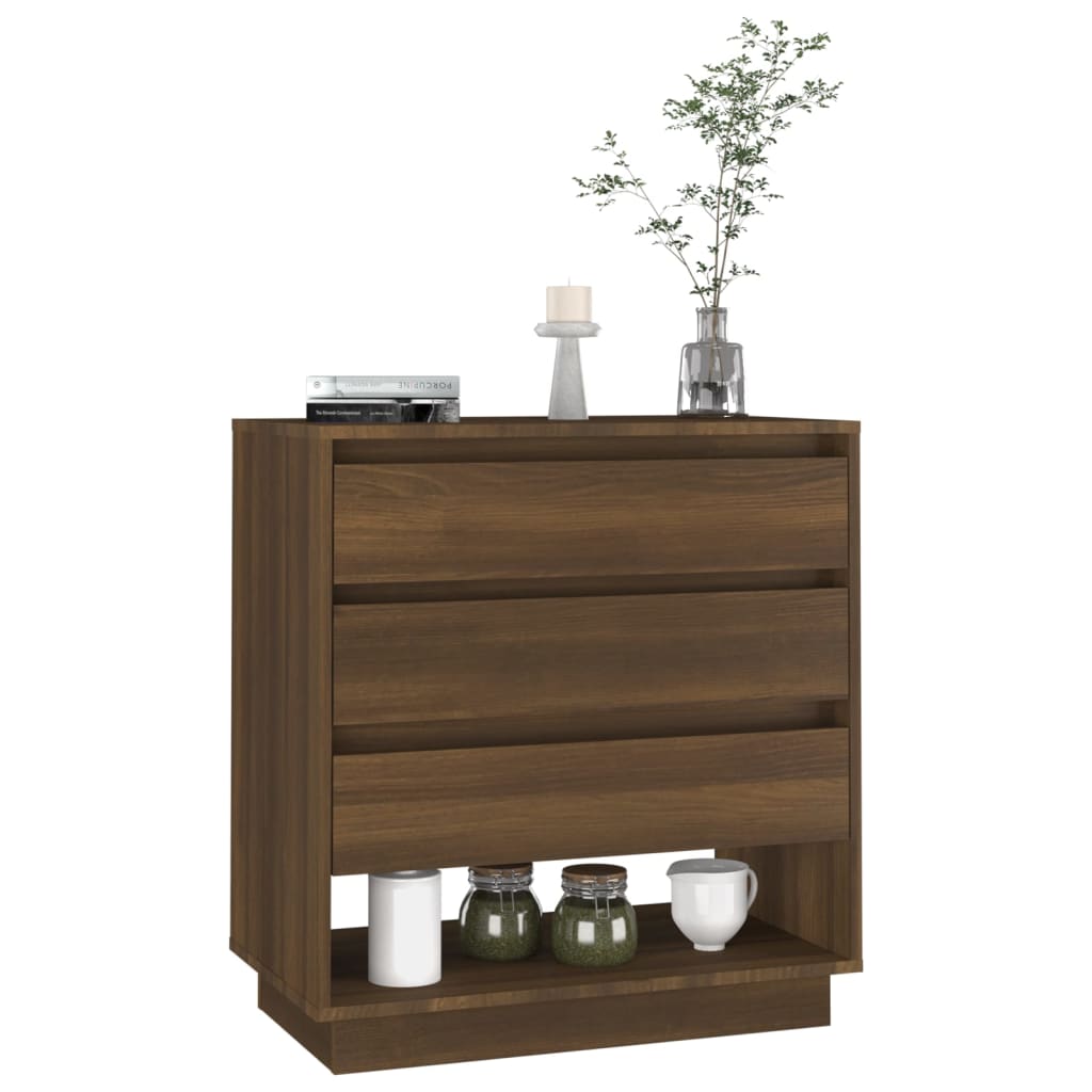 Aparador De Madera Contrachapada Marrón Roble 70x41x75 Cm / Vetonek_0