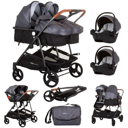 Carrito De Bebé Gemelar Dúo Smart Con 2 Grupo 0+ Silver Grey_0