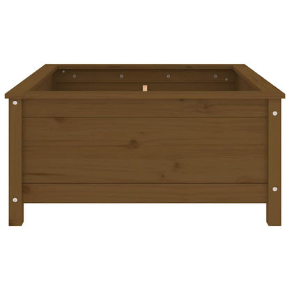 Jardinera Madera Maciza De Pino Marrón Miel 82,5x82,5x39 Cm_3