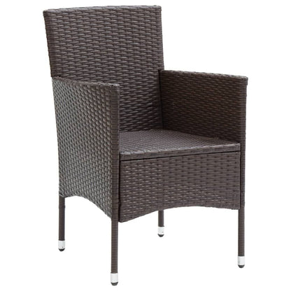 Set Comedor De Jardín 3 Pzas Con Cojines Ratán Sintético Marrón / Vetonek_4