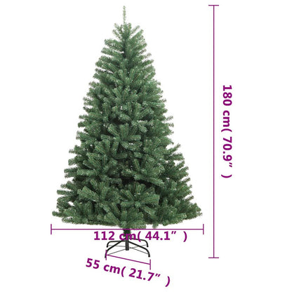 Vidaxl Árbol De Navidad Artificial Con Bisagras 300 Led Y Bolas 180 Cm_2