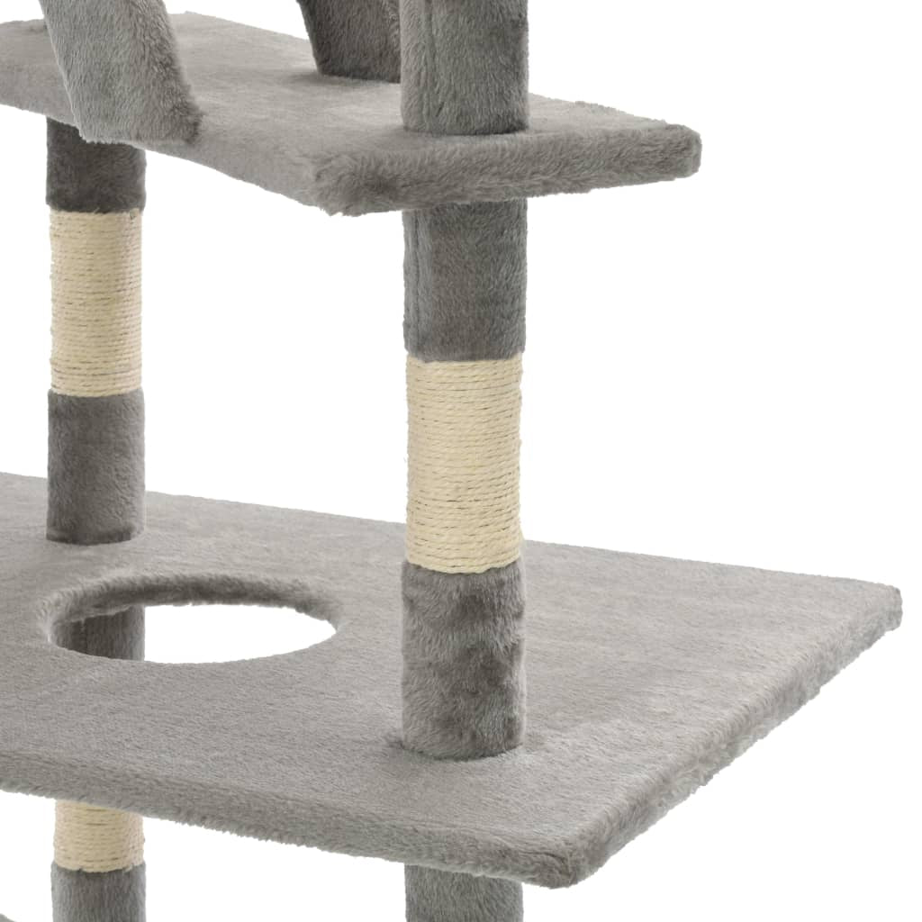 Vidaxl Rascador Para Gatos Con Poste Rascador De Sisal 230-260 Cm Gris_4
