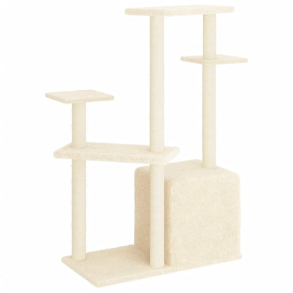 Rascador Para Gatos Con Postes De Sisal Color Crema 107,5 Cm_4