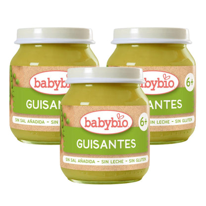 Pack 3 uds Potito guisantes Babybio 130 g