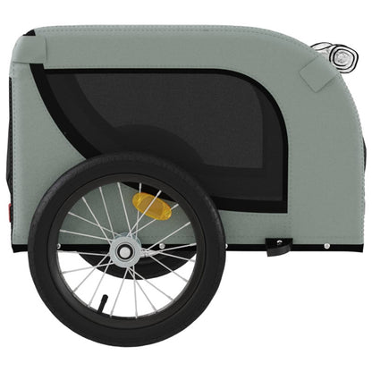 Vidaxl Remolque De Bicicleta Mascotas Hierro Tela Oxford Gris Negro_5