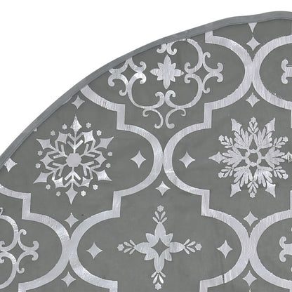 Vidaxl Falda Del Árbol De Navidad De Lujo Con Calcetín Tela Gris 150cm_5