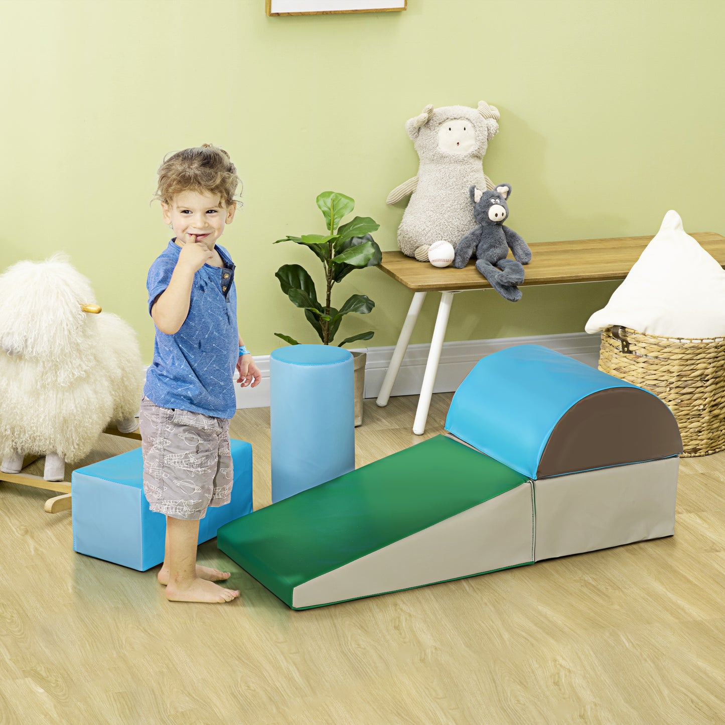 Homcom Juego De 5 Bloques Psicomotricidad Para Niños Multicolor_4