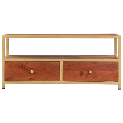Mesa De Centro De Madera Maciza De Acacia 90x50x40 Cm_1