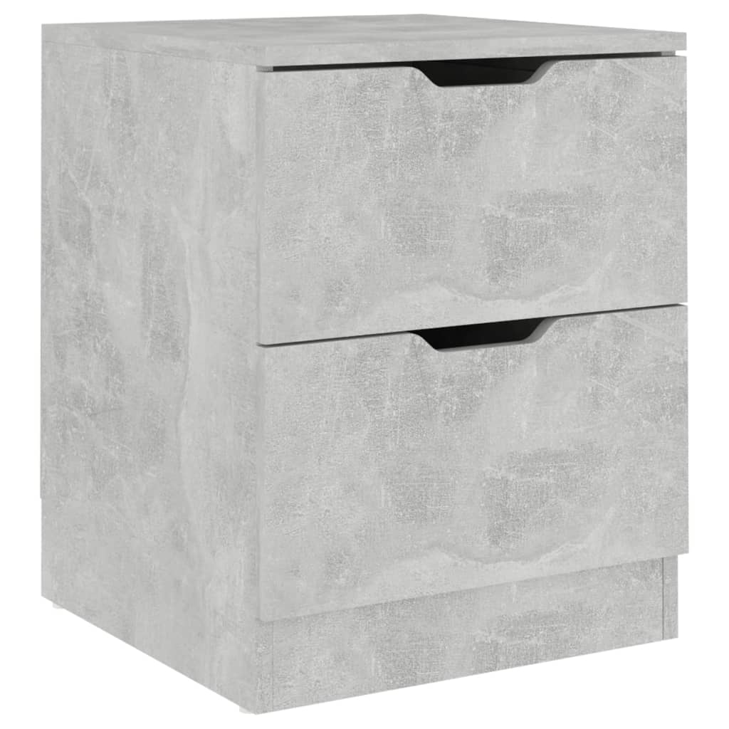 Mesita De Noche Madera De Ingeniería Gris Hormigón 40x40x50 Cm_0