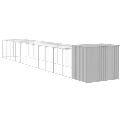 Vidaxl Caseta Perro Corral Acero Galvanizado Gris Claro 214x1273x181cm_4