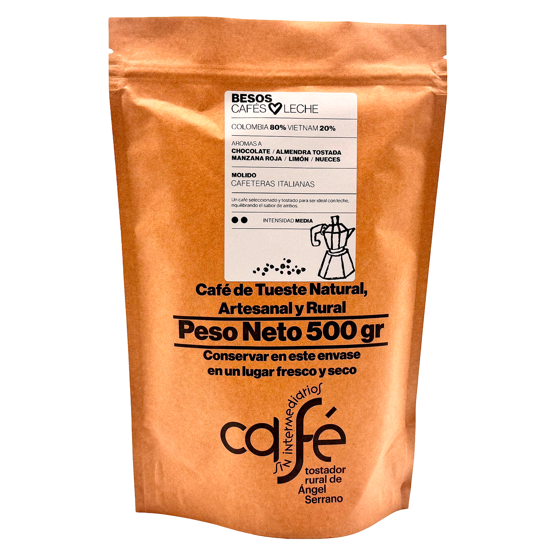 Cafe Sin Intermediarios Café Colombia Besos Molido Italiana (moka) 500 G_0