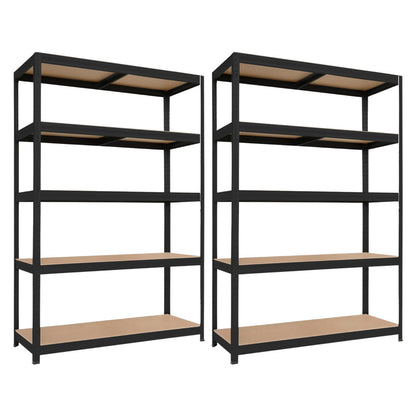 Pack 2 Estanterías Modulares Con 5 Baldas Ajustables 180x120x60cm 1250kg O91_0