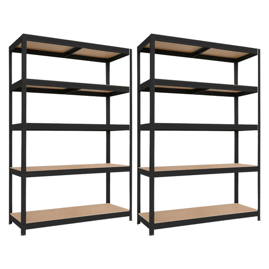 Pack 2 Estanterías Modulares Con 5 Baldas Ajustables 180x120x60cm 1250kg O91_0