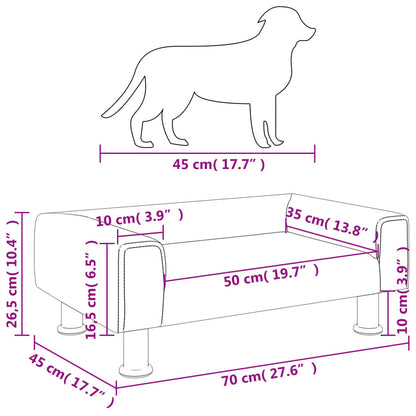 Cama Para Perros De Terciopelo Azul 70x45x26,5 Cm / Vetonek_2