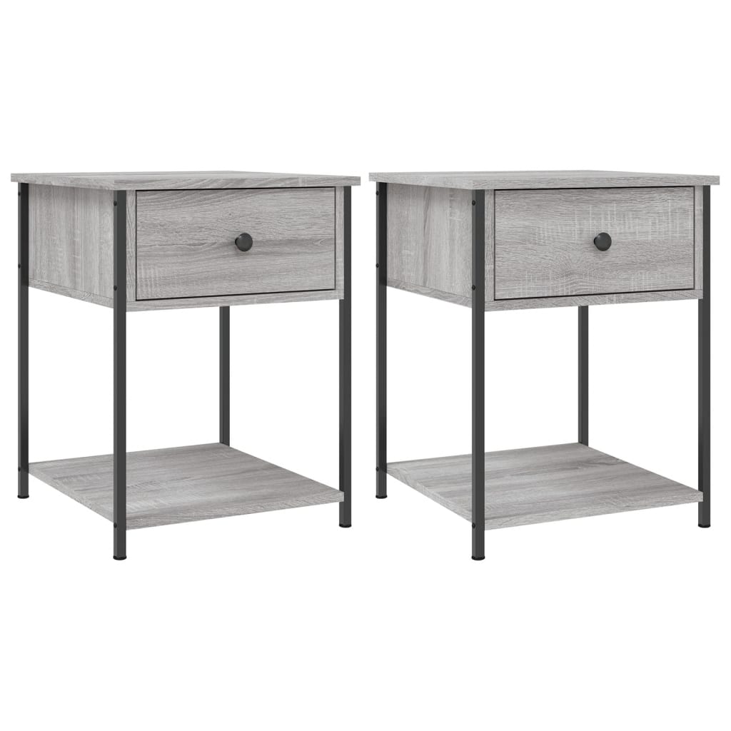 Mesita De Noche 2 Uds Madera Ingeniería Gris Sonoma 44x45x58 Cm_0