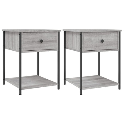 Mesita De Noche 2 Uds Madera Ingeniería Gris Sonoma 44x45x58 Cm_0
