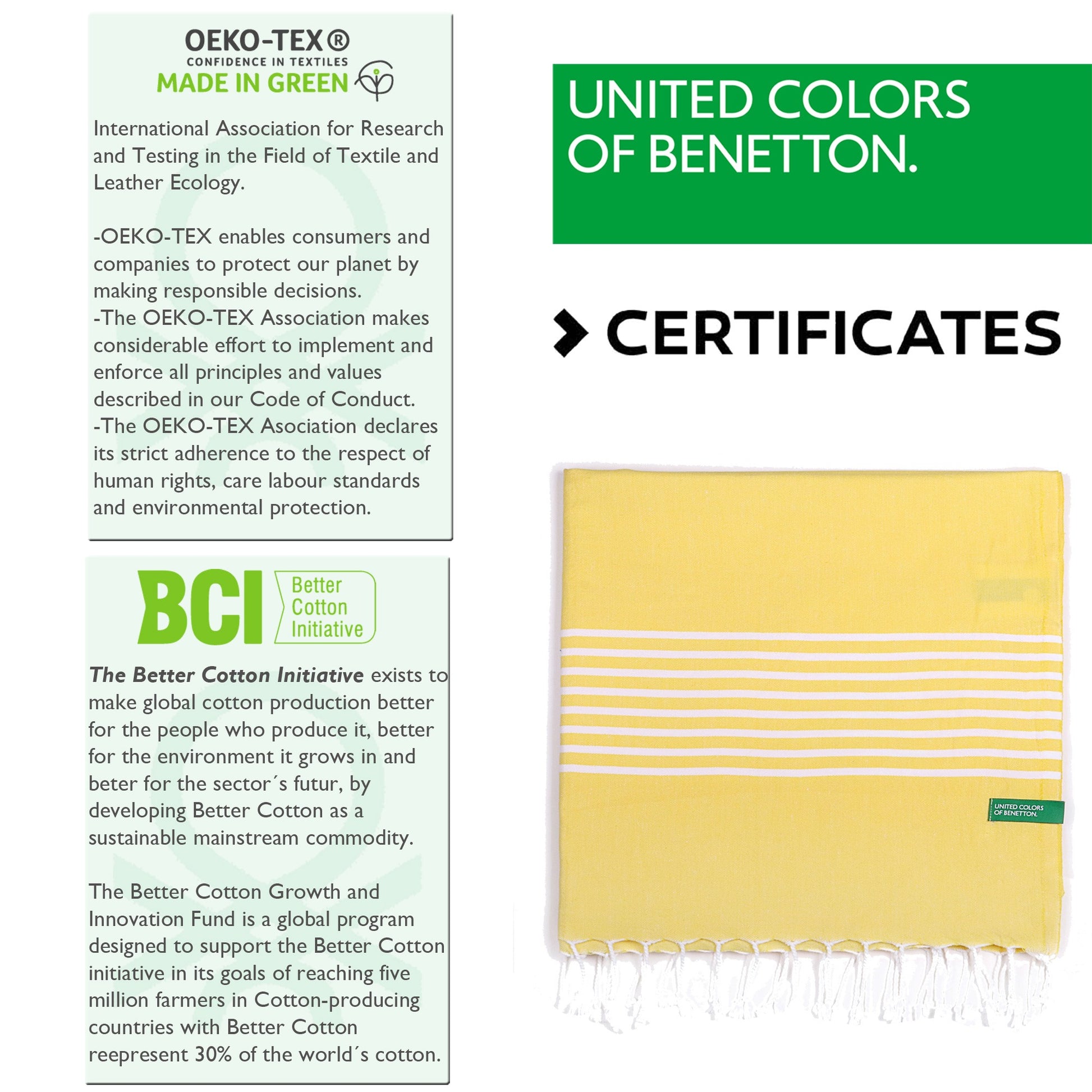 Hamman 80x165cm 170gsm 100%algodon Amarillo Casa Benetton_3