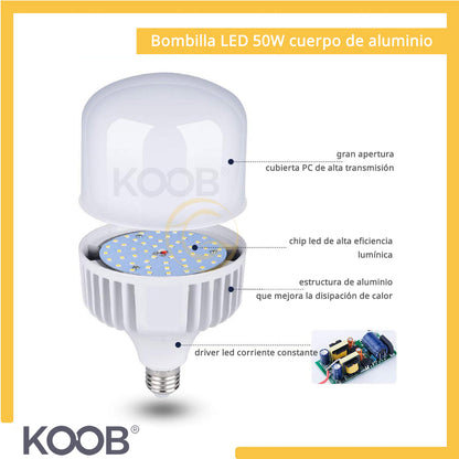 Bombilla Led Street E27 Aluminio, 50w, Blanco Neutro_2