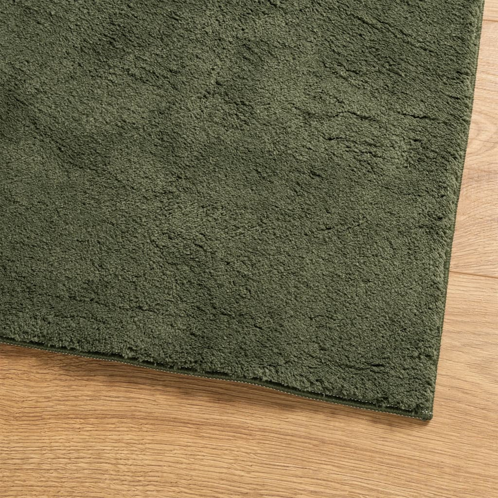 Vidaxl Alfombra Pelo Corto Suave Lavable Huarte Verde Bosque 80x150 Cm_3
