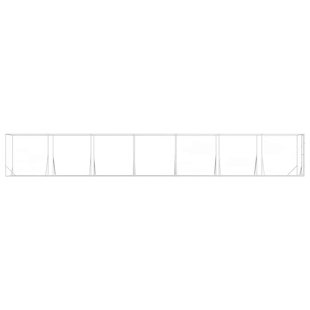 Perrera De Exterior Acero Galvanizado Plateado 2x14x2 M_4