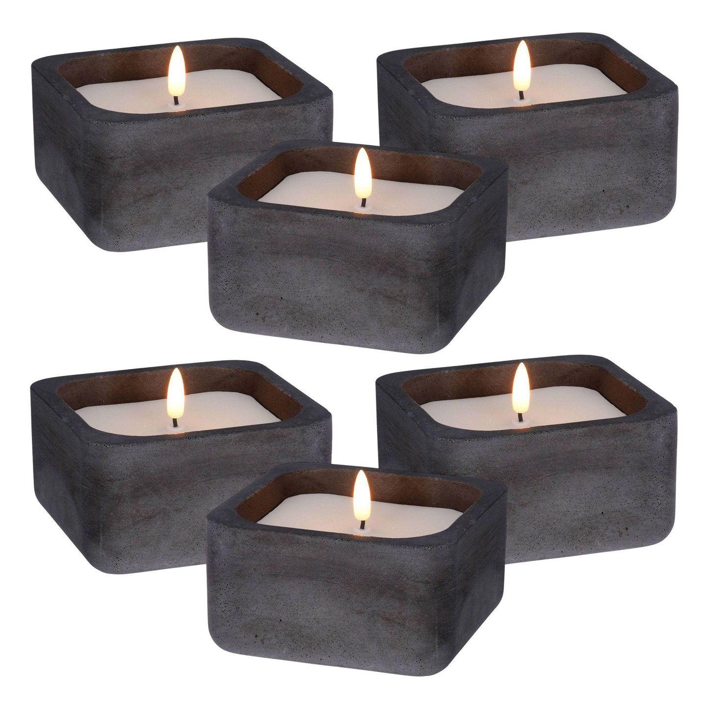 Well Home - Pack 6 Velas Led Cuadrada Negro