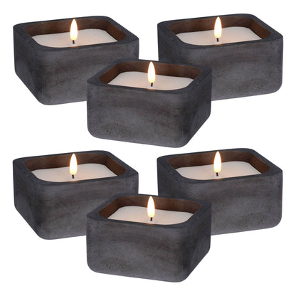 Well Home - Pack 6 Velas Led Cuadrada Negro