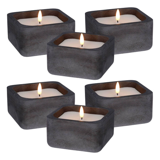 Well Home - Pack 6 Velas Led Cuadrada Negro