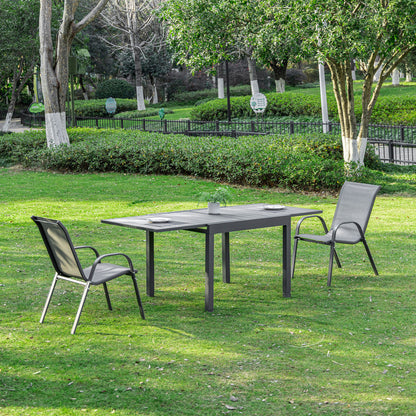Outsunny Mesa De Jardín Extensible De Aluminio Para 4-6 Personas 90-180x90x73 Cm_1