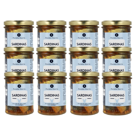 Pack 12x Sardinas en aceite de oliva ECO Planeta Huerto 190 g