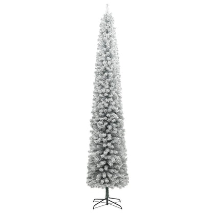 Vidaxl Árbol Navidad Estrecho Con Soporte Y Nieve Artificial Pvc 270cm_1