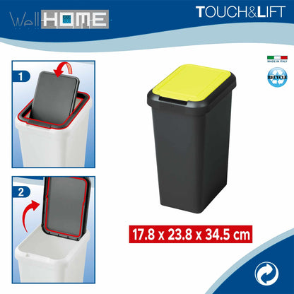 Set 2 Papeleras touch & Lift De 9l Ámbar_1