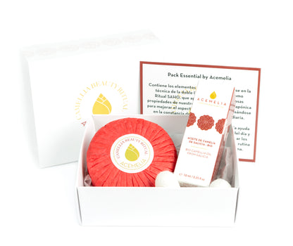 Pack Essential de Cuidado facial: Aceite facial, jabón y capullos de seda