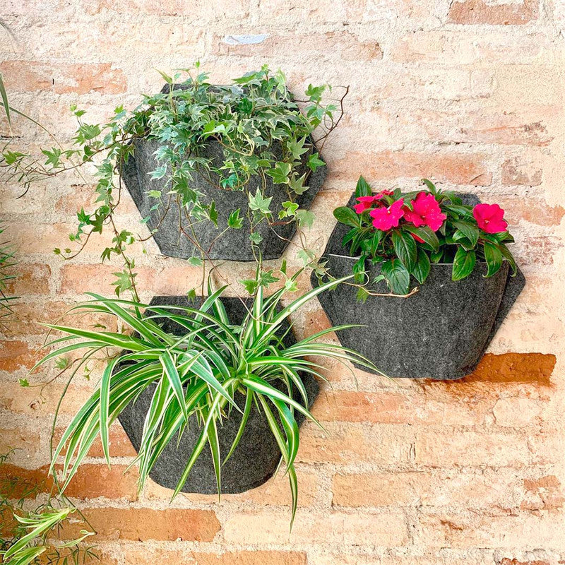 Jardín Vertical Modular Citysens Con Riego Automático De 3 Maceteros – Negro Con Funda Téxtil Reciclada_3