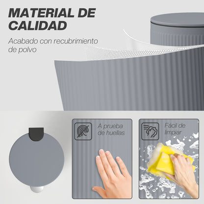 Balde De Lixo Homcom Metal E Plástico Cinza Escuro/cinza De Carvão 36x30x60,5 Cm 851-063v00cg_5