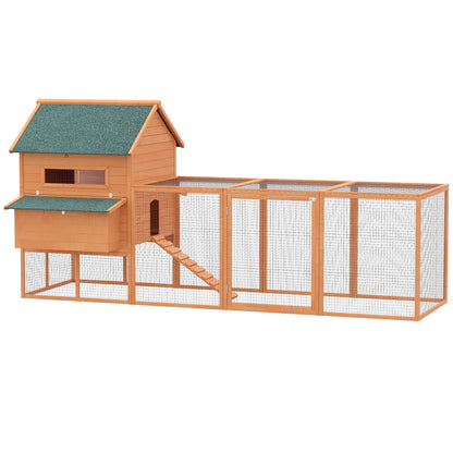 Pawhut Gallinero Exterior Madera Para 8-10 Gallinas Con 2 Nidos 347x160x150 Cm_0