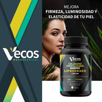 Colágeno Marino Liposomado VECOS (200 cápsulas) | Piel y articulaciones | Ácido hialurónico y Vitamina C | Liposovit®_1